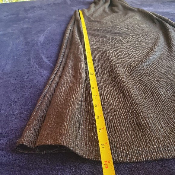 BY TOGETHER Made in USA Womans Sz S Wide Leg Metallic Black Crinkle Pleated Boho - Picture 5 of 6